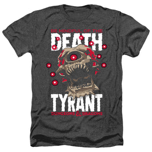 AN OFFCIALLY LICENSED DUNGEONS AND DRAGONS DEATH TYRANT MEN'S HEATHER T-SHIRT CHARCOAL