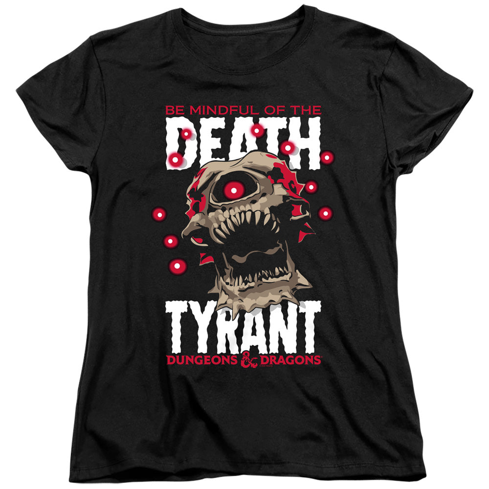 AN OFFCIALLY LICENSED DUNGEONS AND DRAGONS DEATH TYRANT WOMEN'S REGULAR FIT T-SHIRT BLACK