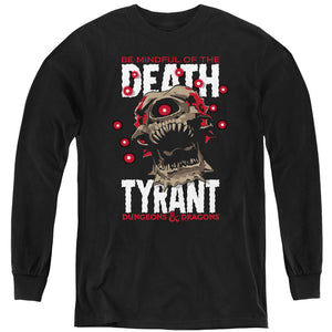 AN OFFCIALLY LICENSED DUNGEONS AND DRAGONS DEATH TYRANT YOUTH LONG SLEEVE T-SHIRT BLACK