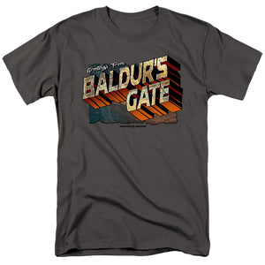 AN OFFCIALLY LICENSED DUNGEONS AND DRAGONS BALDURS GATE MEN'S REGULAR FIT T-SHIRT CHARCOAL