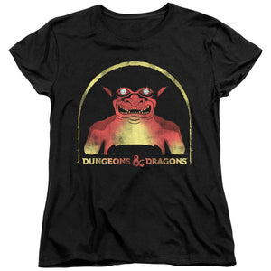 AN OFFCIALLY LICENSED DUNGEONS AND DRAGONS OLD SCHOOL WOMEN'S REGULAR FIT T-SHIRT BLACK