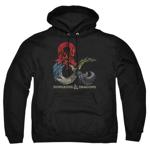 AN OFFCIALLY LICENSED DUNGEONS AND DRAGONS DRAGONS IN DRAGONS ADULT UNISEX PULLOVER HOODIE BLACK