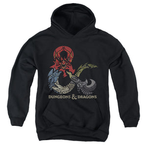 AN OFFCIALLY LICENSED DUNGEONS AND DRAGONS DRAGONS IN DRAGONS YOUTH HOODIE BLACK
