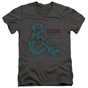 AN OFFCIALLY LICENSED DUNGEONS AND DRAGONS AMPERSAND CLASSES MEN'S V-NECK T-SHIRT CHARCOAL