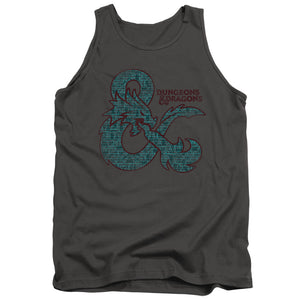 AN OFFCIALLY LICENSED DUNGEONS AND DRAGONS AMPERSAND CLASSES ADULT UNISEX TANK TOP CHARCOAL