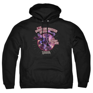 AN OFFCIALLY LICENSED DUNGEONS AND DRAGONS DUNGEON MASTER SMILES ADULT UNISEX PULLOVER HOODIE BLACK