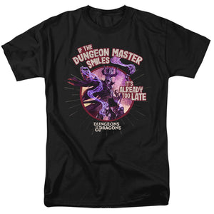 AN OFFCIALLY LICENSED DUNGEONS AND DRAGONS DUNGEON MASTER SMILES MEN'S REGULAR FIT T-SHIRT BLACK