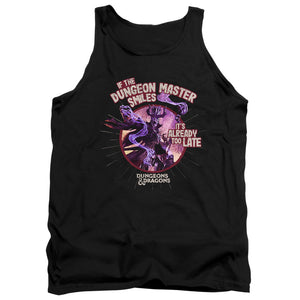 AN OFFCIALLY LICENSED DUNGEONS AND DRAGONS DUNGEON MASTER SMILES ADULT UNISEX TANK TOP BLACK