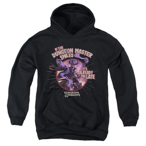 AN OFFCIALLY LICENSED DUNGEONS AND DRAGONS DUNGEON MASTER SMILES YOUTH HOODIE BLACK
