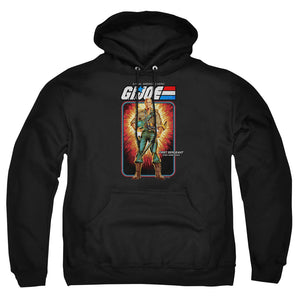 AN OFFCIALLY LICENSED G.I. JOE DUKE CARD ADULT UNISEX PULLOVER HOODIE BLACK