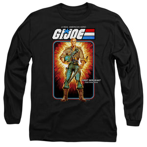 AN OFFCIALLY LICENSED G.I. JOE DUKE CARD MEN'S LONG SLEEVE T-SHIRT BLACK