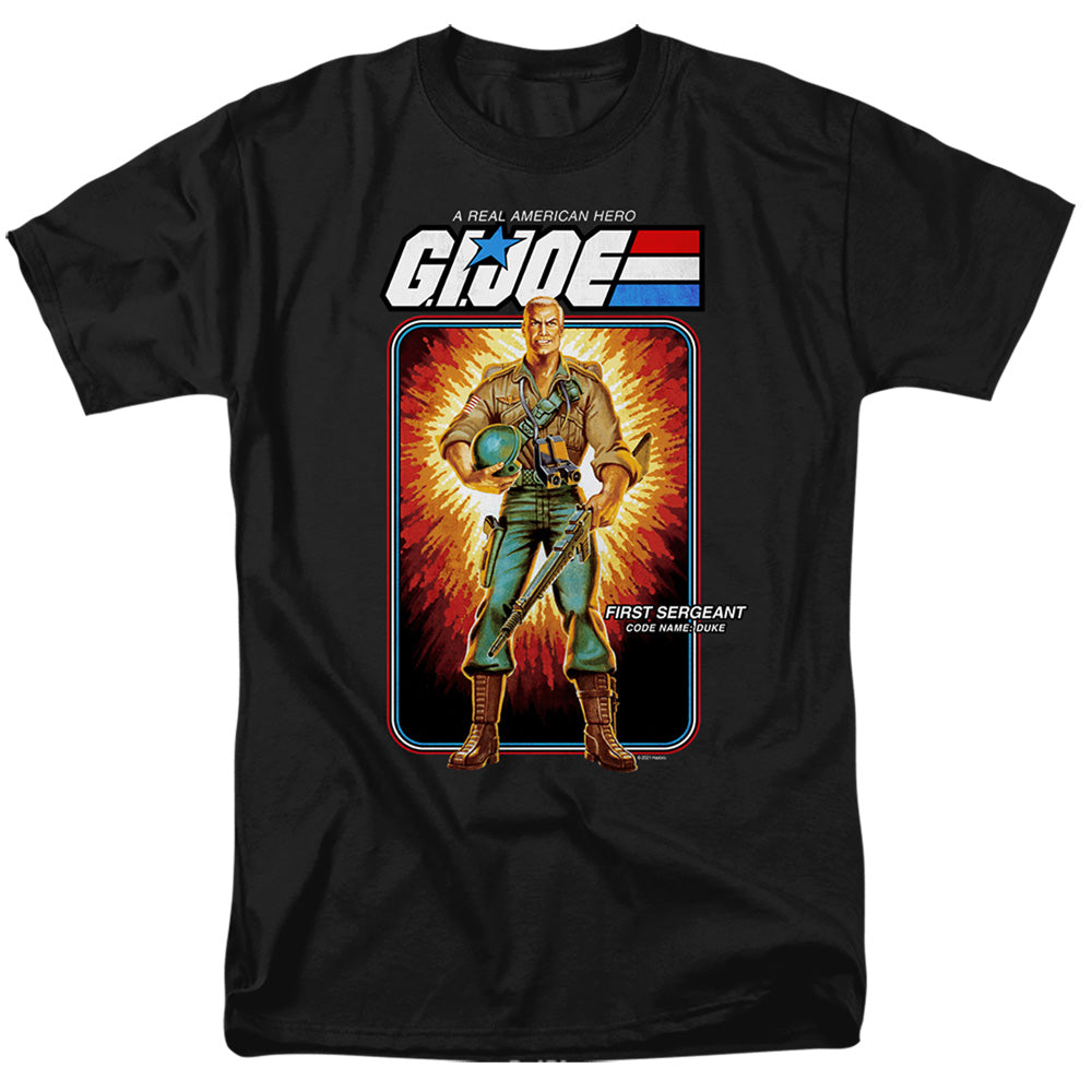 AN OFFCIALLY LICENSED G.I. JOE DUKE CARD MEN'S REGULAR FIT T-SHIRT BLACK