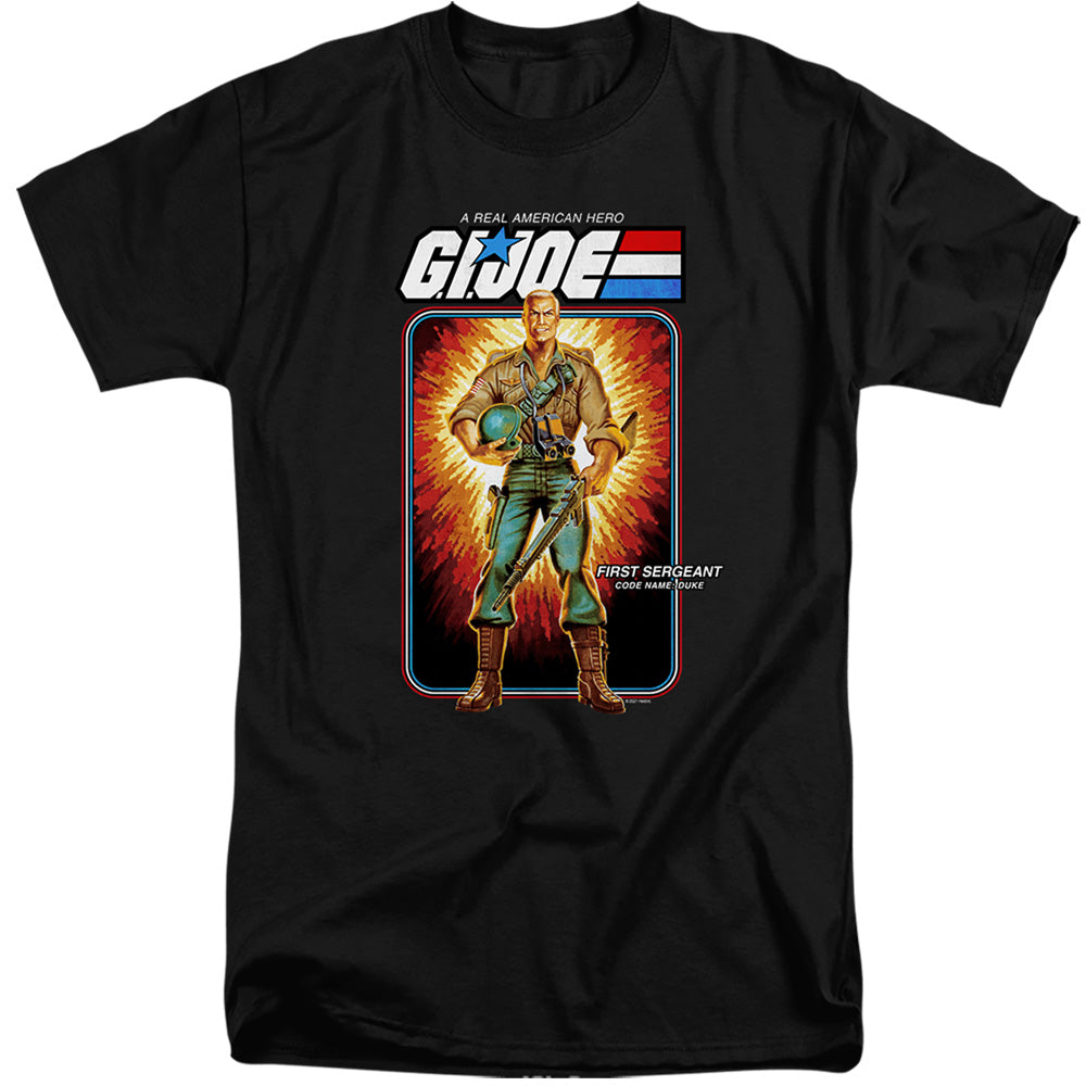 AN OFFCIALLY LICENSED G.I. JOE DUKE CARD MEN'S TALL FIT T-SHIRT BLACK
