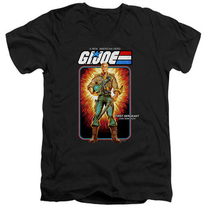AN OFFCIALLY LICENSED G.I. JOE DUKE CARD MEN'S V-NECK T-SHIRT BLACK