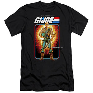 AN OFFCIALLY LICENSED G.I. JOE DUKE CARD MEN'S PREMIUM SLIM FIT T-SHIRT BLACK