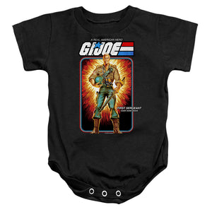 AN OFFCIALLY LICENSED G.I. JOE DUKE CARD BABY BODYSUIT BLACK