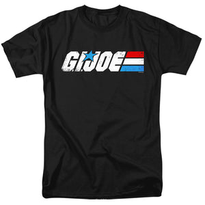 AN OFFCIALLY LICENSED G.I. JOE DISTRESSED LOGO MEN'S REGULAR FIT T-SHIRT BLACK