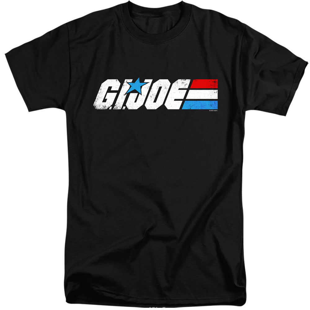AN OFFCIALLY LICENSED G.I. JOE DISTRESSED LOGO MEN'S TALL FIT T-SHIRT BLACK