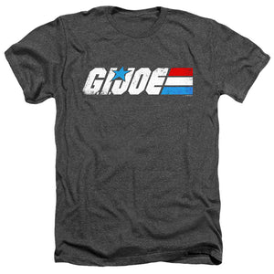 AN OFFCIALLY LICENSED G.I. JOE DISTRESSED LOGO MEN'S HEATHER T-SHIRT CHARCOAL