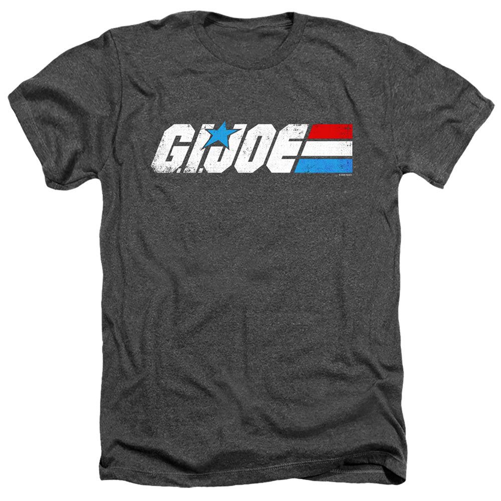AN OFFCIALLY LICENSED G.I. JOE DISTRESSED LOGO MEN'S HEATHER T-SHIRT CHARCOAL
