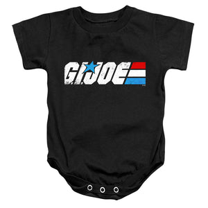 AN OFFCIALLY LICENSED G.I. JOE DISTRESSED LOGO BABY BODYSUIT BLACK