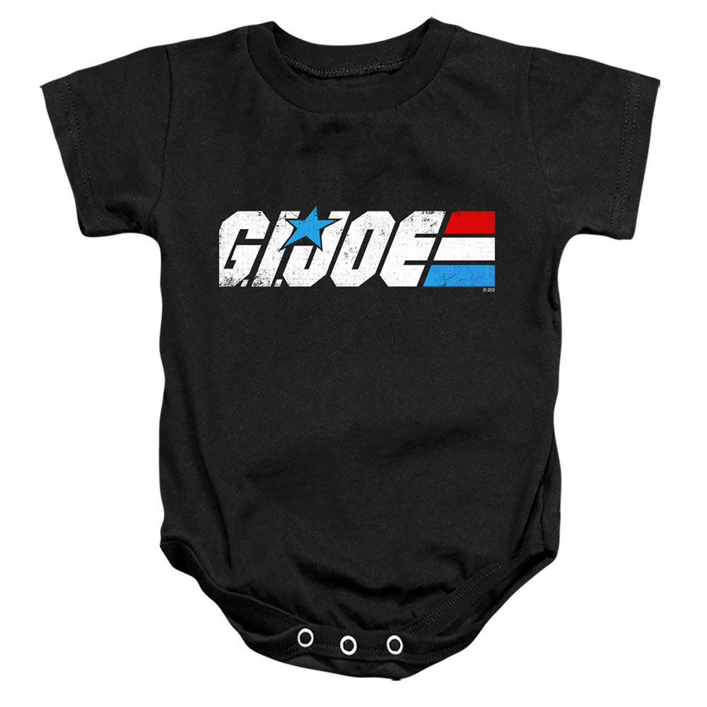 AN OFFCIALLY LICENSED G.I. JOE DISTRESSED LOGO BABY BODYSUIT BLACK