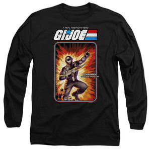 AN OFFCIALLY LICENSED G.I. JOE SNAKE EYES CARD MEN'S LONG SLEEVE T-SHIRT BLACK