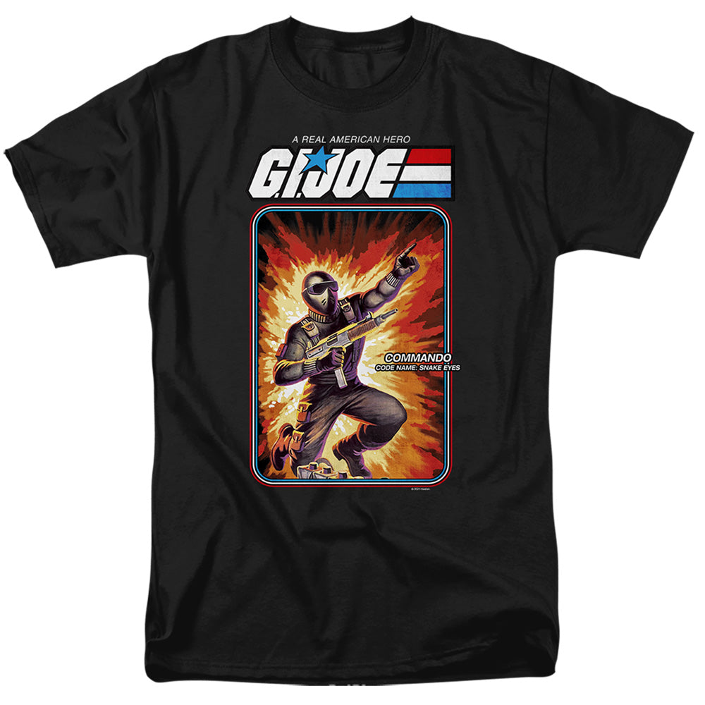AN OFFCIALLY LICENSED G.I. JOE SNAKE EYES CARD MEN'S REGULAR FIT T-SHIRT BLACK