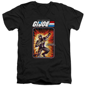 AN OFFCIALLY LICENSED G.I. JOE SNAKE EYES CARD MEN'S V-NECK T-SHIRT BLACK