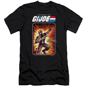 AN OFFCIALLY LICENSED G.I. JOE SNAKE EYES CARD MEN'S PREMIUM SLIM FIT T-SHIRT BLACK
