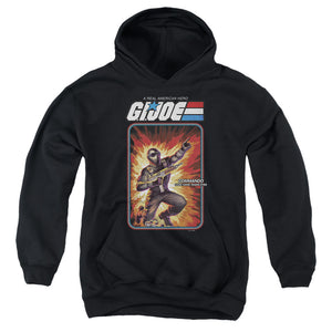 AN OFFCIALLY LICENSED G.I. JOE SNAKE EYES CARD YOUTH HOODIE BLACK