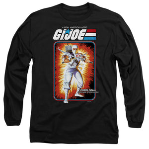AN OFFCIALLY LICENSED G.I. JOE STORM SHADOW CARD MEN'S LONG SLEEVE T-SHIRT BLACK