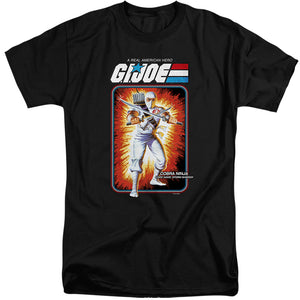 AN OFFCIALLY LICENSED G.I. JOE STORM SHADOW CARD MEN'S TALL FIT T-SHIRT BLACK