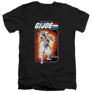 AN OFFCIALLY LICENSED G.I. JOE STORM SHADOW CARD MEN'S V-NECK T-SHIRT BLACK