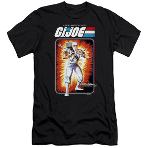 AN OFFCIALLY LICENSED G.I. JOE STORM SHADOW CARD MEN'S PREMIUM SLIM FIT T-SHIRT BLACK