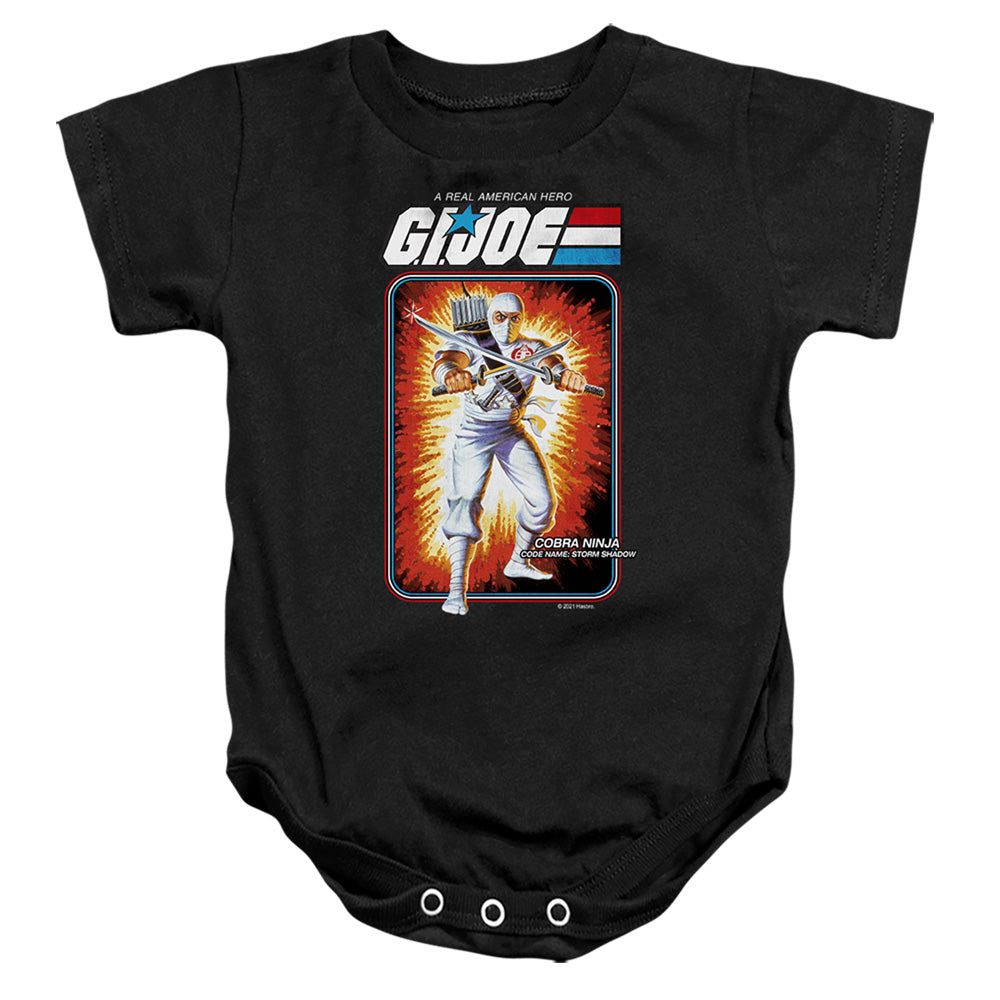 AN OFFCIALLY LICENSED G.I. JOE STORM SHADOW CARD BABY BODYSUIT BLACK