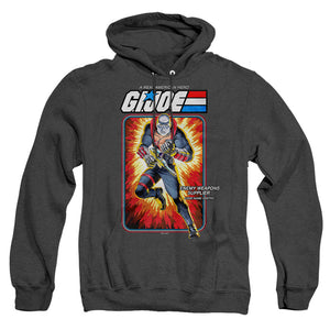 AN OFFCIALLY LICENSED G.I. JOE DESTRO CARD ADULT UNISEX HEATHER PULLOVER HOODIE BLACK