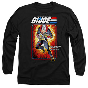 AN OFFCIALLY LICENSED G.I. JOE DESTRO CARD MEN'S LONG SLEEVE T-SHIRT BLACK