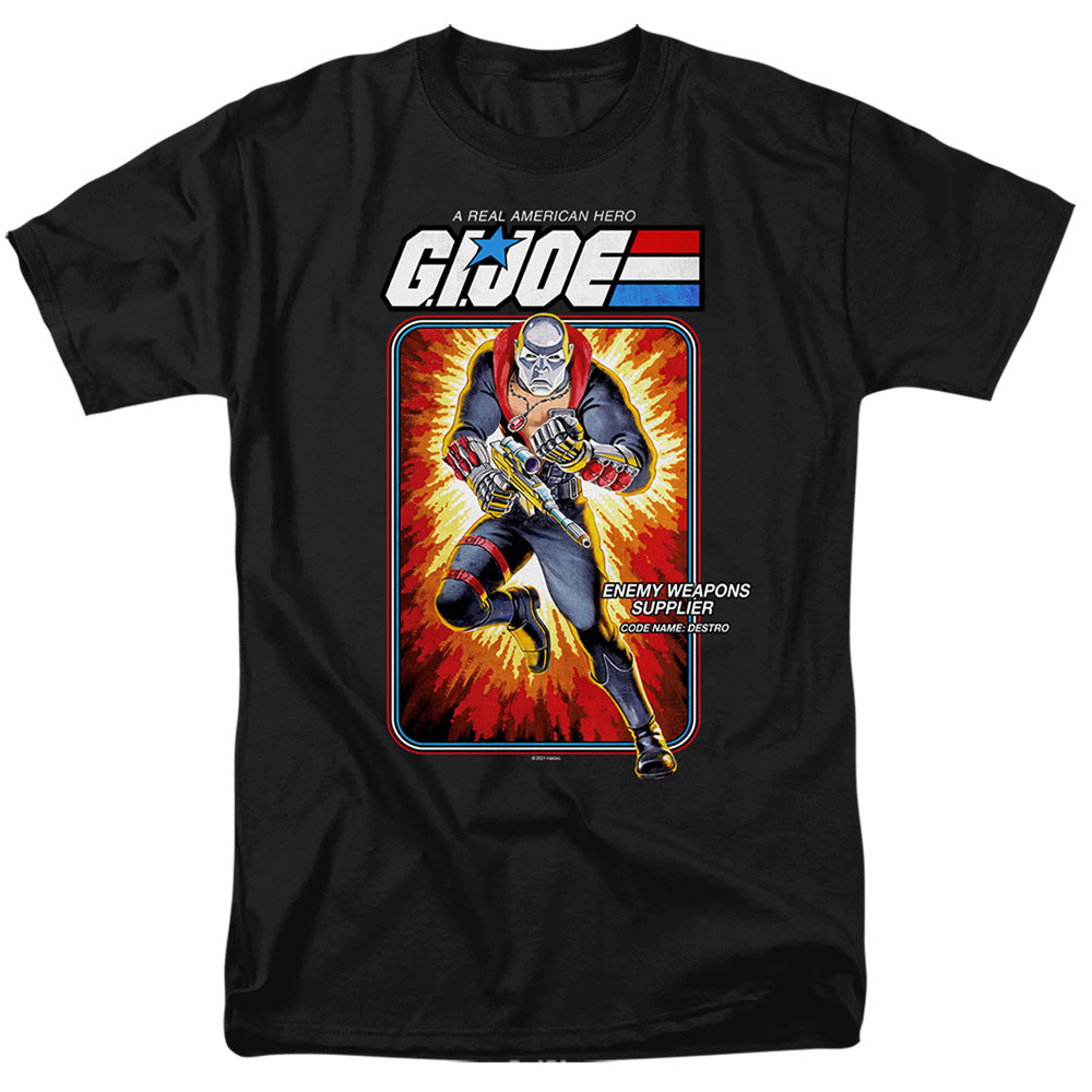 AN OFFCIALLY LICENSED G.I. JOE DESTRO CARD MEN'S REGULAR FIT T-SHIRT BLACK
