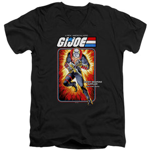 AN OFFCIALLY LICENSED G.I. JOE DESTRO CARD MEN'S V-NECK T-SHIRT BLACK