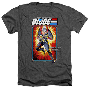 AN OFFCIALLY LICENSED G.I. JOE DESTRO CARD MEN'S HEATHER T-SHIRT CHARCOAL