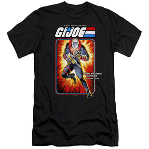 AN OFFCIALLY LICENSED G.I. JOE DESTRO CARD MEN'S PREMIUM SLIM FIT T-SHIRT BLACK
