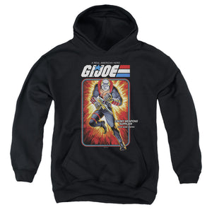 AN OFFCIALLY LICENSED G.I. JOE DESTRO CARD YOUTH HOODIE BLACK