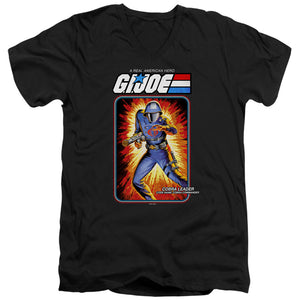 AN OFFCIALLY LICENSED G.I. JOE COBRA COMMANDER CARD MEN'S V-NECK T-SHIRT BLACK