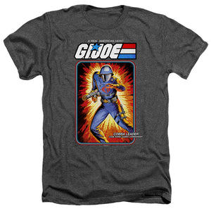 AN OFFCIALLY LICENSED G.I. JOE COBRA COMMANDER CARD MEN'S HEATHER T-SHIRT CHARCOAL