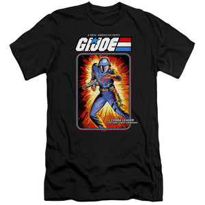 AN OFFCIALLY LICENSED G.I. JOE COBRA COMMANDER CARD MEN'S PREMIUM SLIM FIT T-SHIRT BLACK