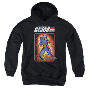 AN OFFCIALLY LICENSED G.I. JOE COBRA COMMANDER CARD YOUTH HOODIE BLACK