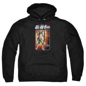 AN OFFCIALLY LICENSED G.I. JOE SCARLETT CARD ADULT UNISEX PULLOVER HOODIE BLACK