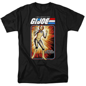 AN OFFCIALLY LICENSED G.I. JOE SCARLETT CARD MEN'S REGULAR FIT T-SHIRT BLACK
