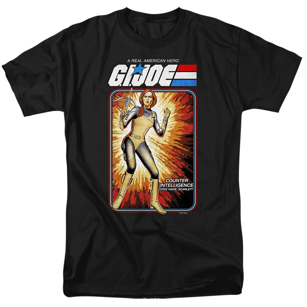 AN OFFCIALLY LICENSED G.I. JOE SCARLETT CARD MEN'S REGULAR FIT T-SHIRT BLACK